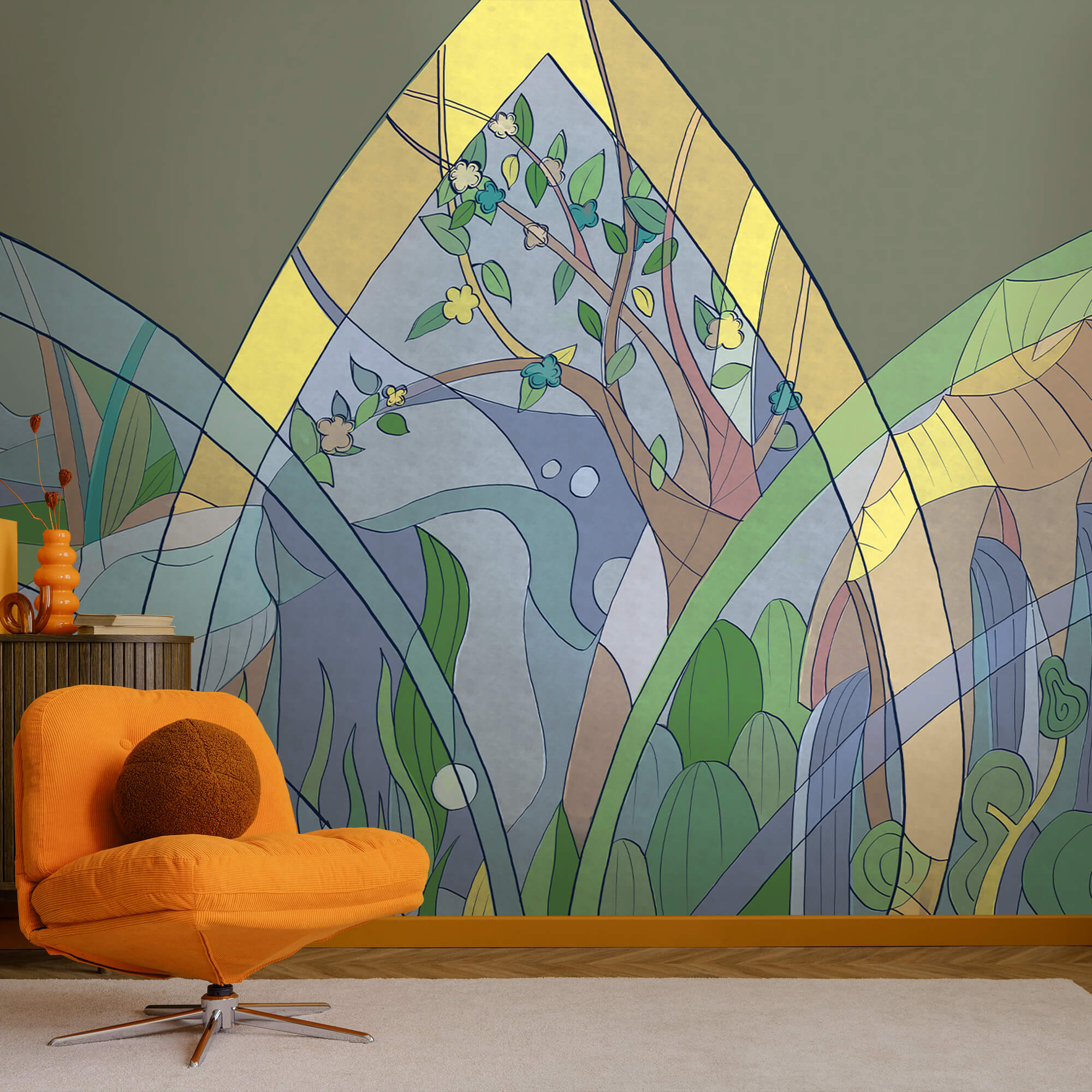 Colorful art of trees and plants Colorful art of trees and plants