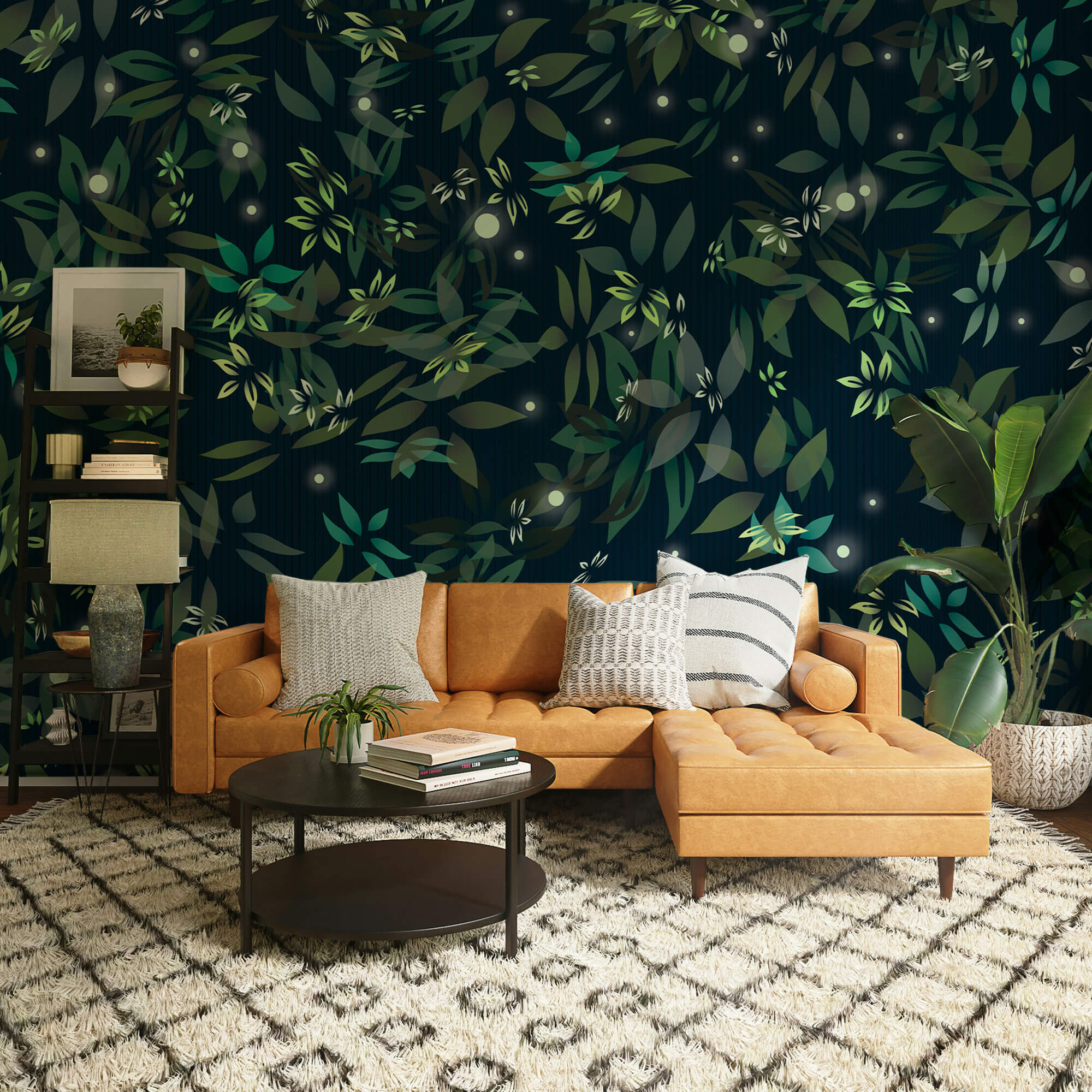 Pattern of leaves and dots