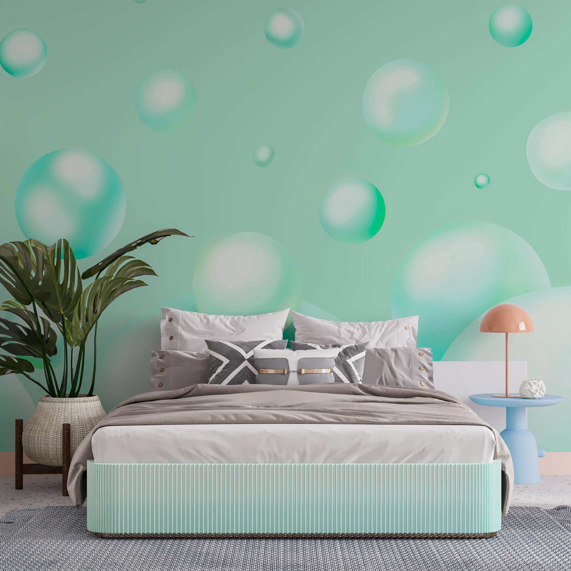 Group of bubbles floating in the air