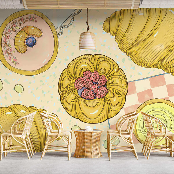 Wall murals Drawing of pastries and pastries (SKU: t00276) Wall murals Wall murals Drawing of pastries and pastries (SKU: t00276)
