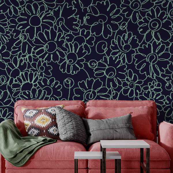 Pattern of flowers on a dark background Pattern of flowers on a dark background