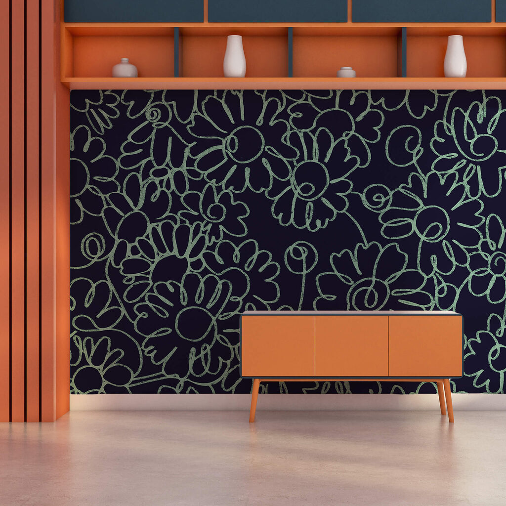 Pattern of flowers on a dark background Pattern of flowers on a dark background