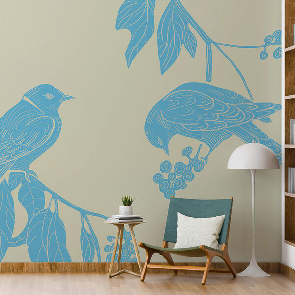 Drawing of birds on a branch Drawing of birds on a branch