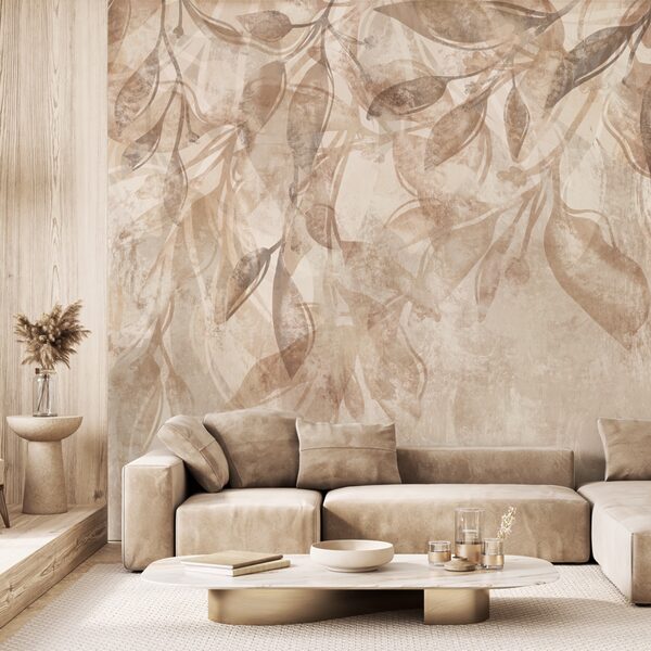 Delicate leaves in soft tones