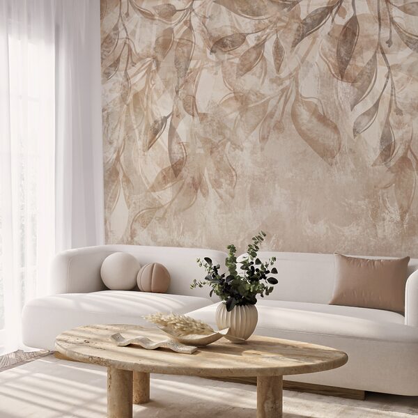 Delicate leaves in soft tones