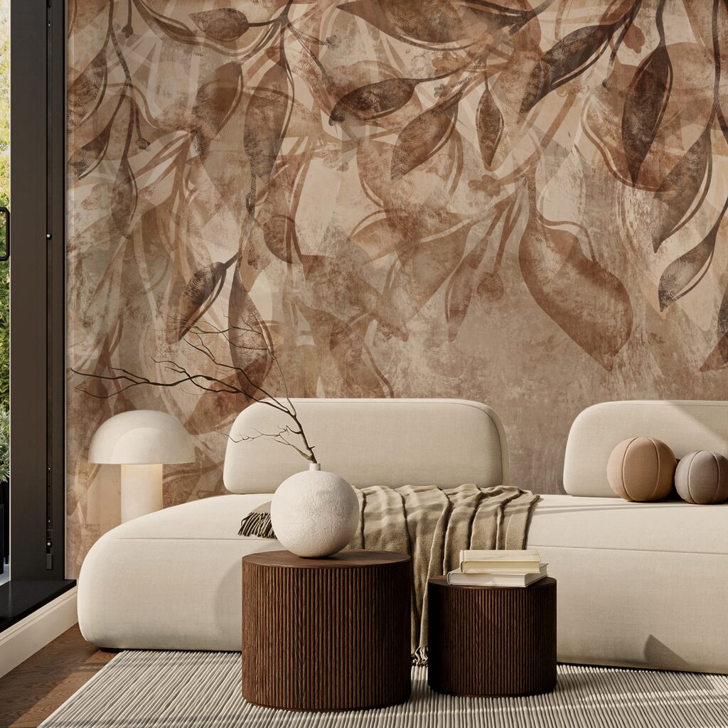 Brown and white floral pattern