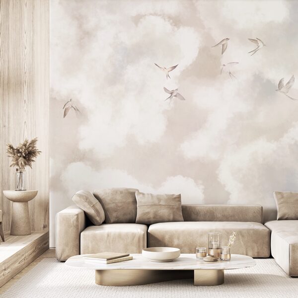 Wall murals Group of birds flying in the sky