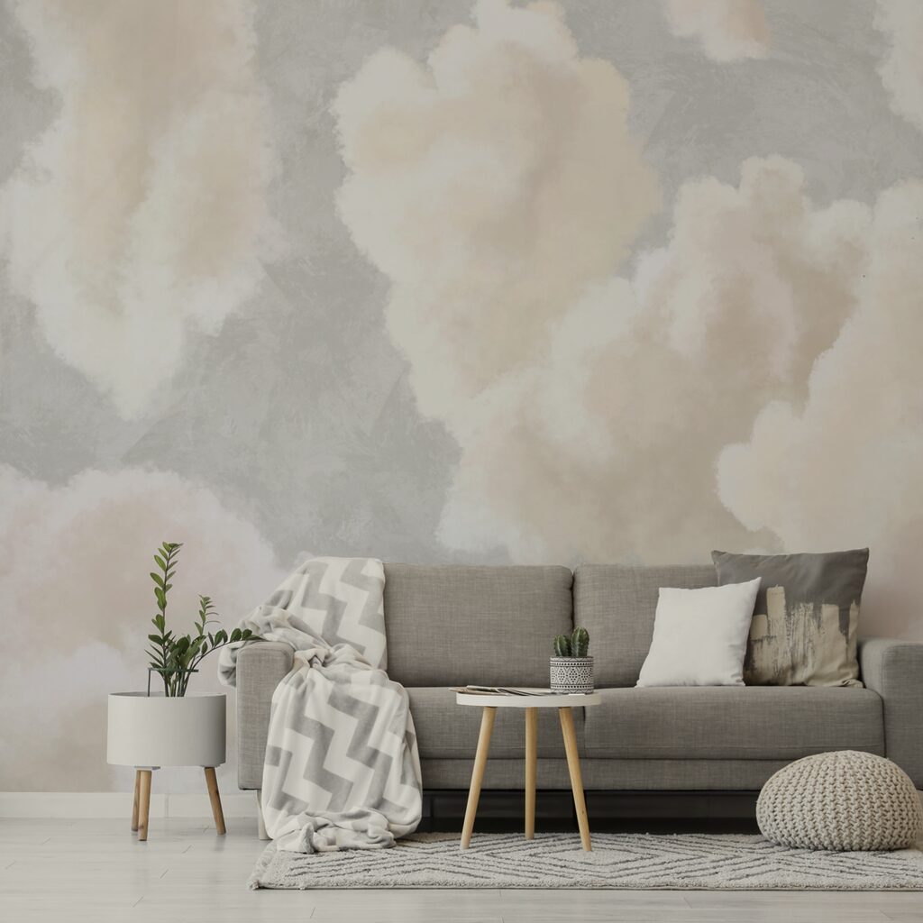 Soft clouds drifting in a serene sky