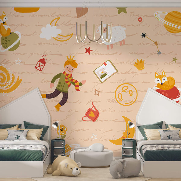 Wall murals Wall murals Pattern of cartoon characters (SKU: t00320)