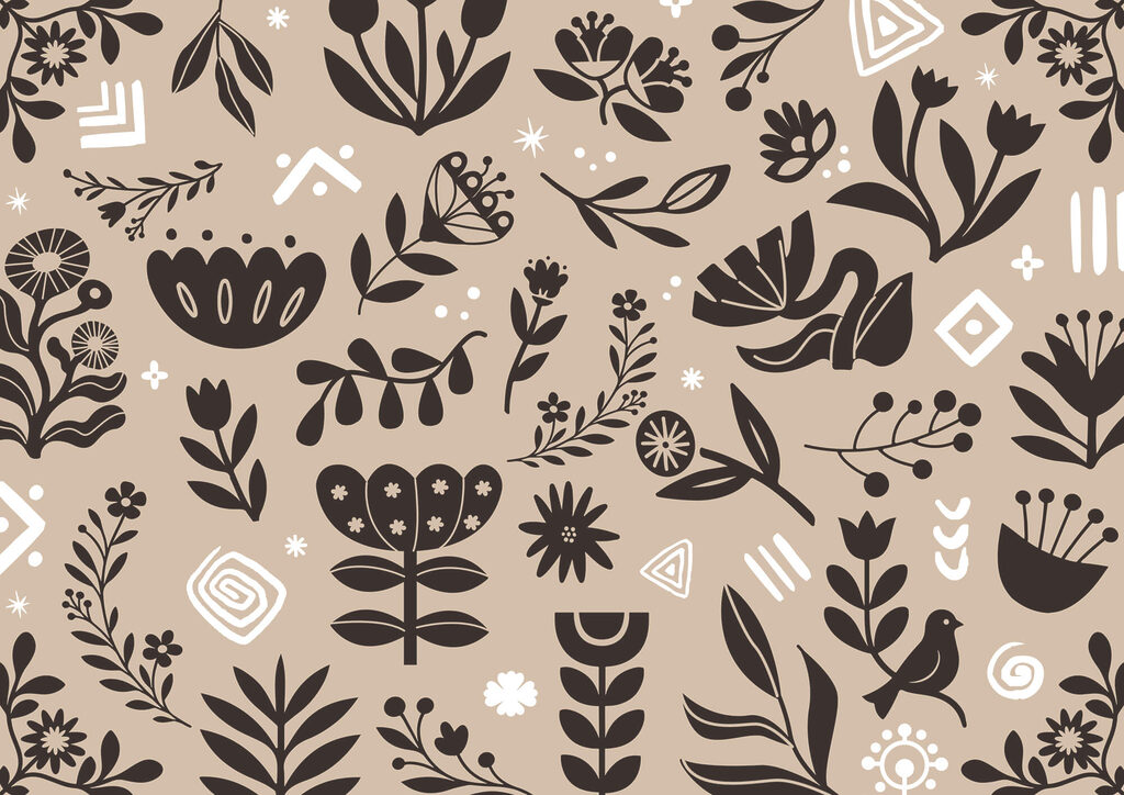 Pattern of flowers and leaves Pattern of flowers and leaves