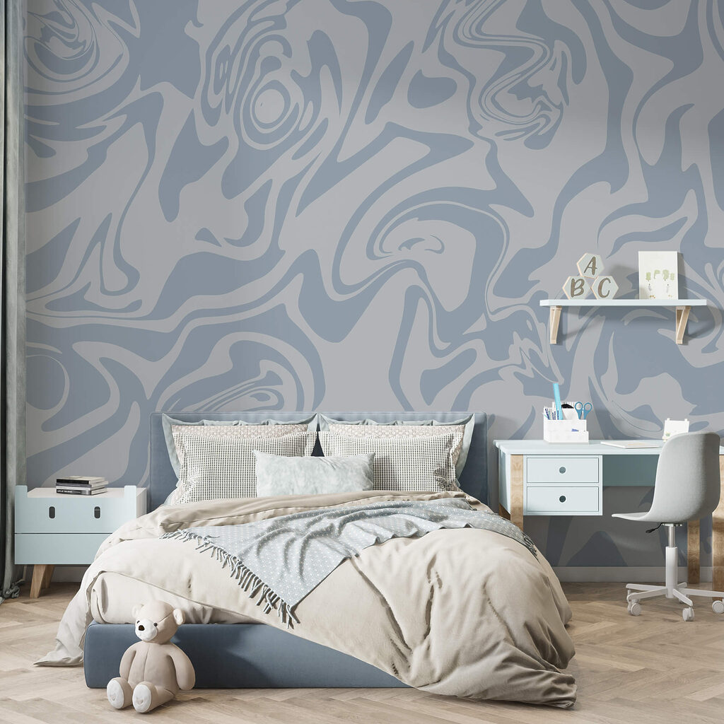 Waves of soft blue tones swirling