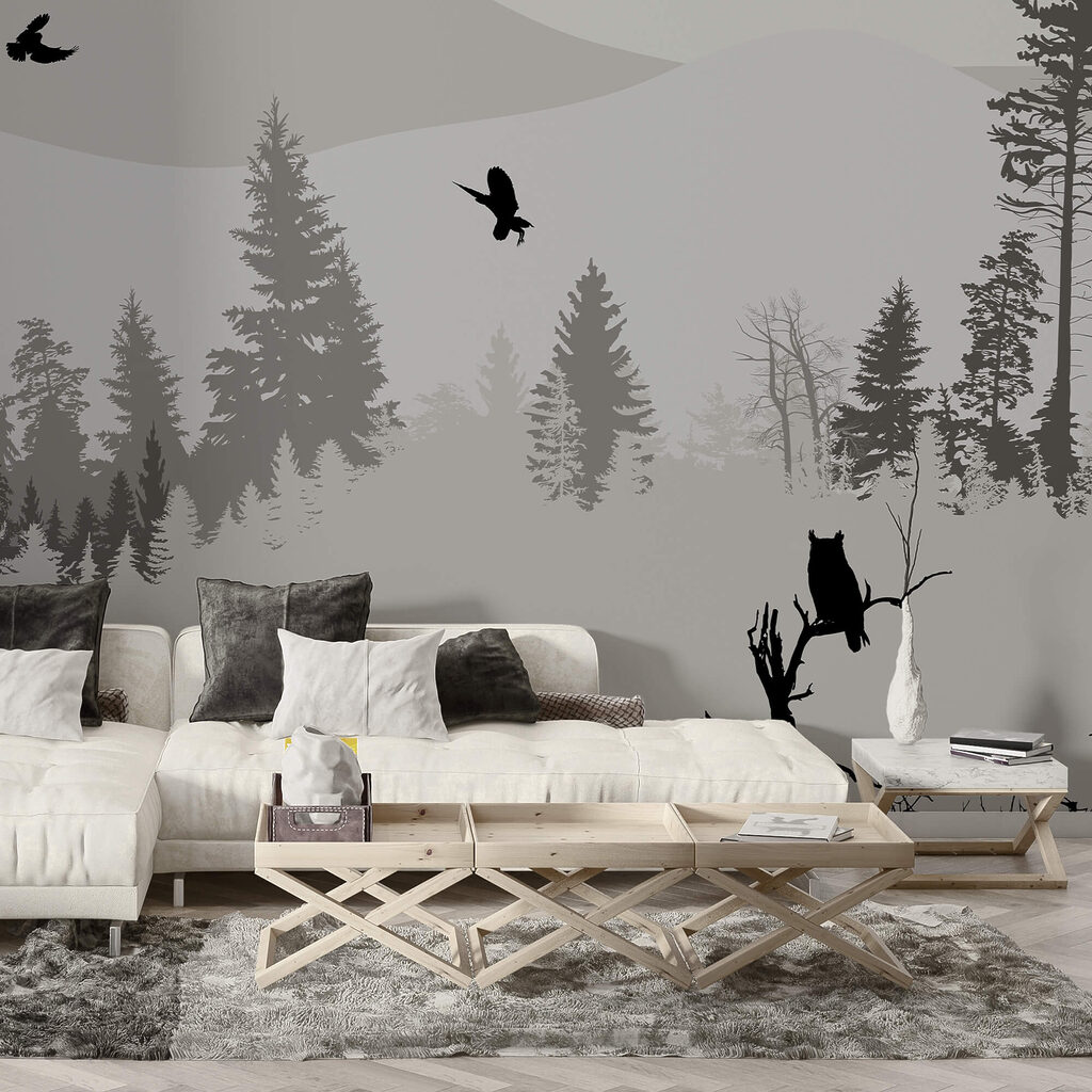 Birds flying over a snowy mountain