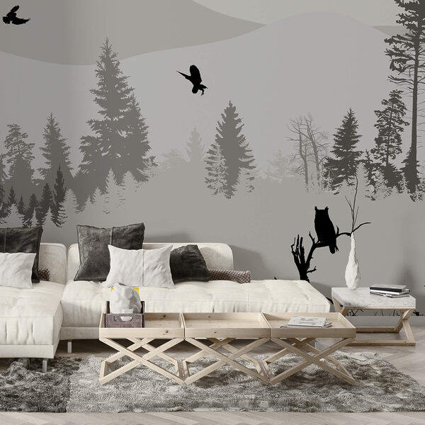 Birds flying over a snowy mountain