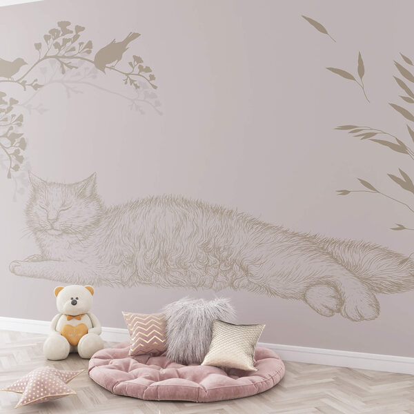 Cat lying on a tree branch Cat lying on a tree branch