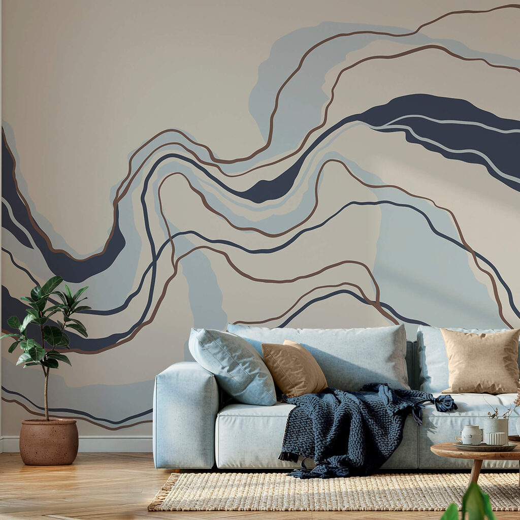 Flowing lines in serene hues