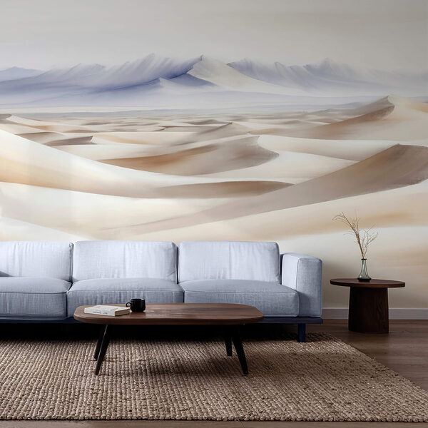 Wall murals Wall murals Desert landscape with mountains in the background (SKU: t00332)