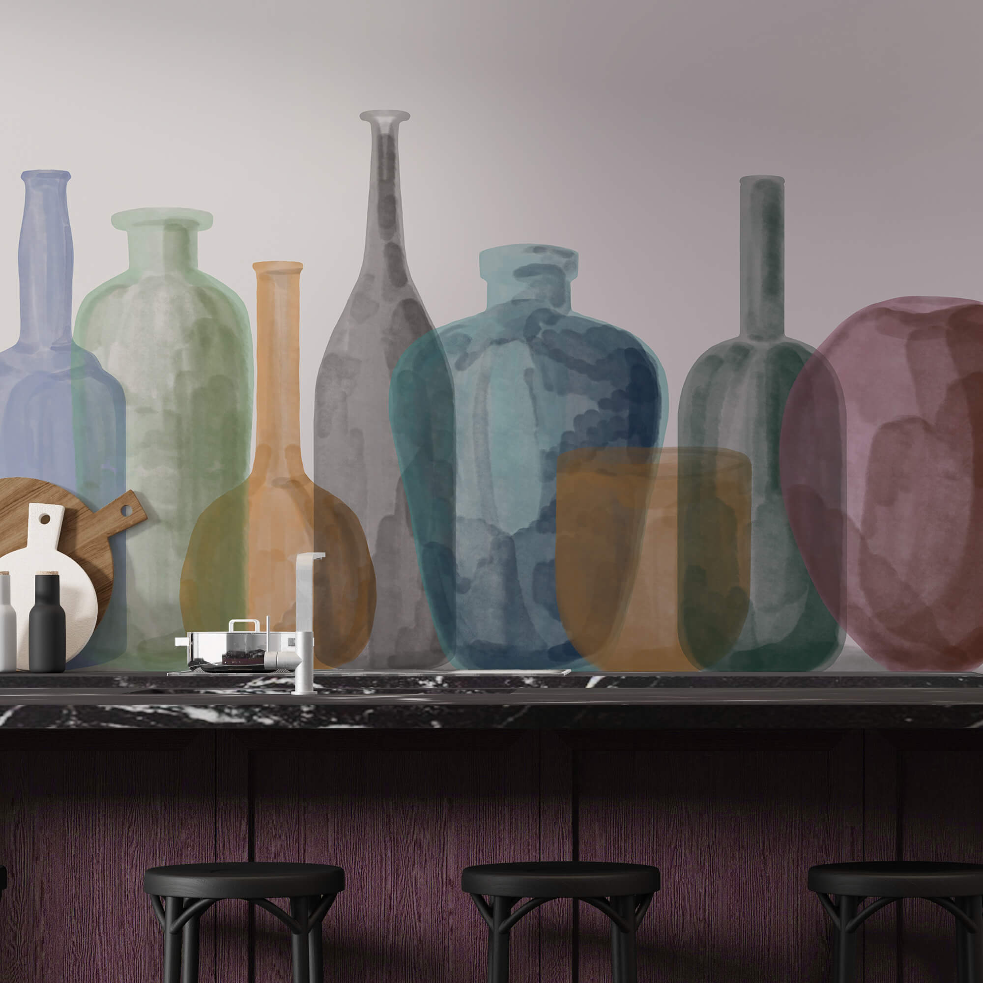 Group of glass bottles