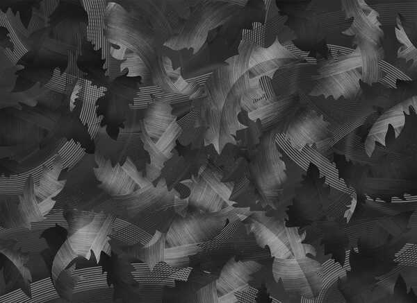 Black and white pattern with leaves Black and white pattern with leaves