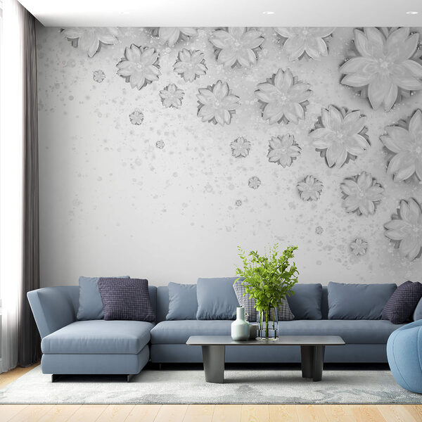 Wall murals Wall murals White flowers on a white surface (SKU: t00356v1)
