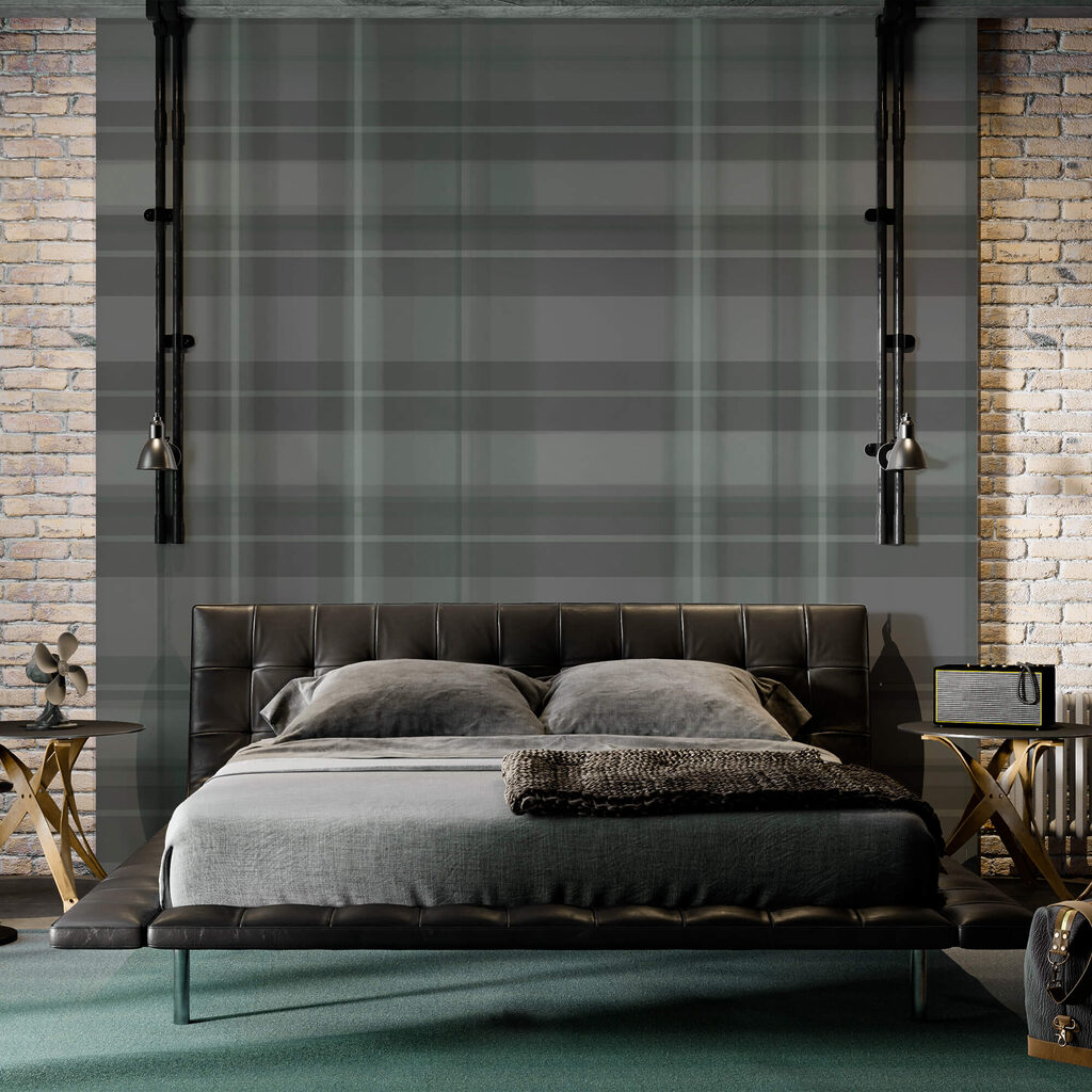Grey and black plaid