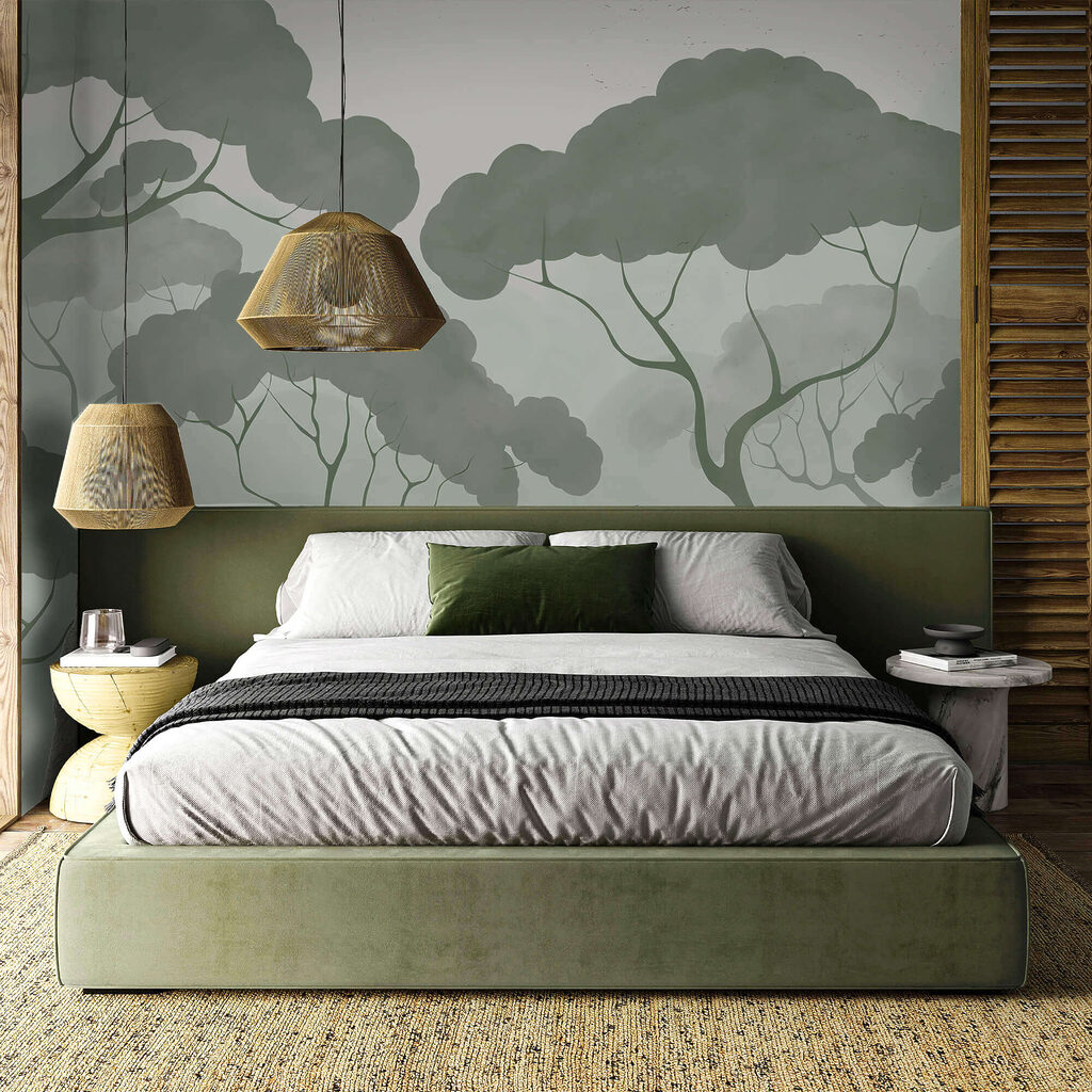 Group of trees with green leaves