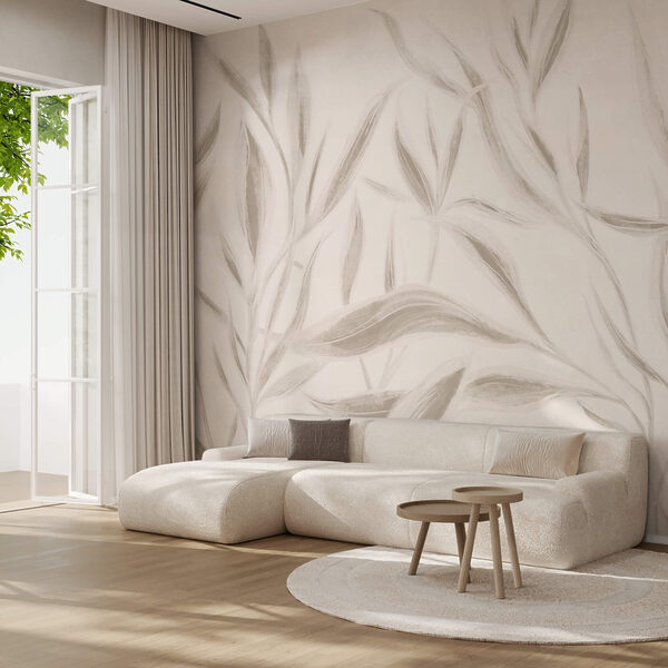 Wall murals Delicate leaves on a soft background (SKU: t00346) Wall murals Wall murals Delicate leaves on a soft background (SKU: t00346)