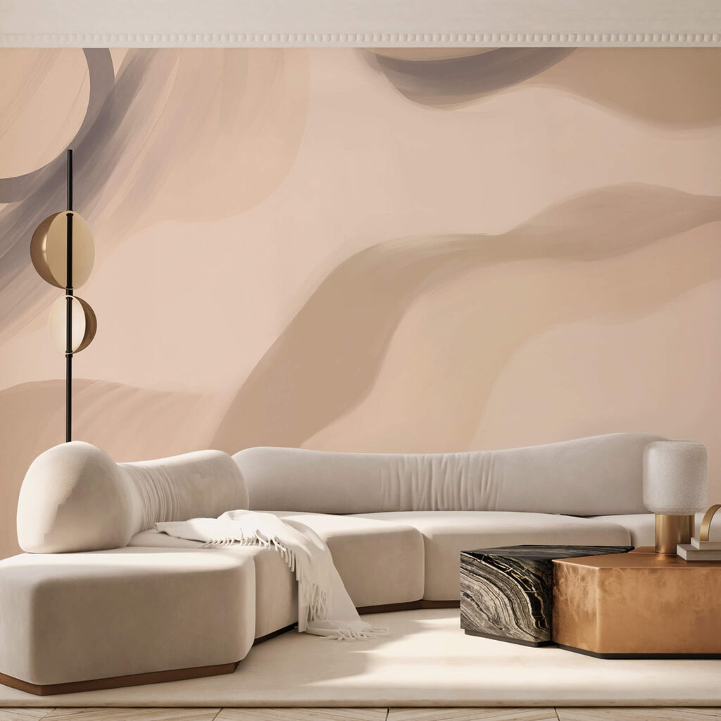 Soft hues and flowing shapes blend