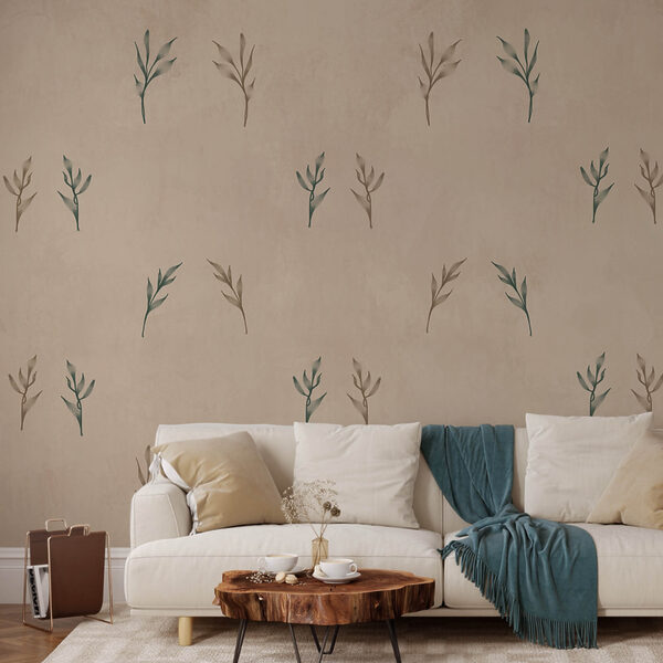 Pattern of leaves on a beige background Pattern of leaves on a beige background