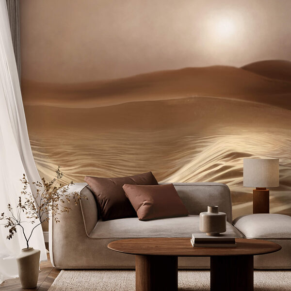 Desert with waves and a sun Desert with waves and a sun