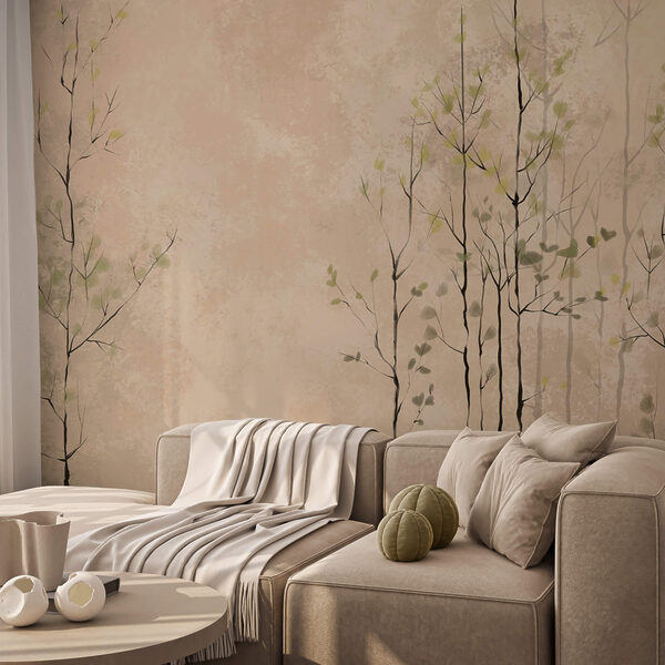 Wall murals Wall murals Group of trees with leaves (SKU: t00294)