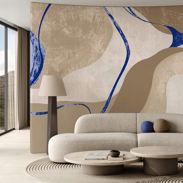 Wall murals Wall murals Blue and white pattern (SKU: t00295v1)