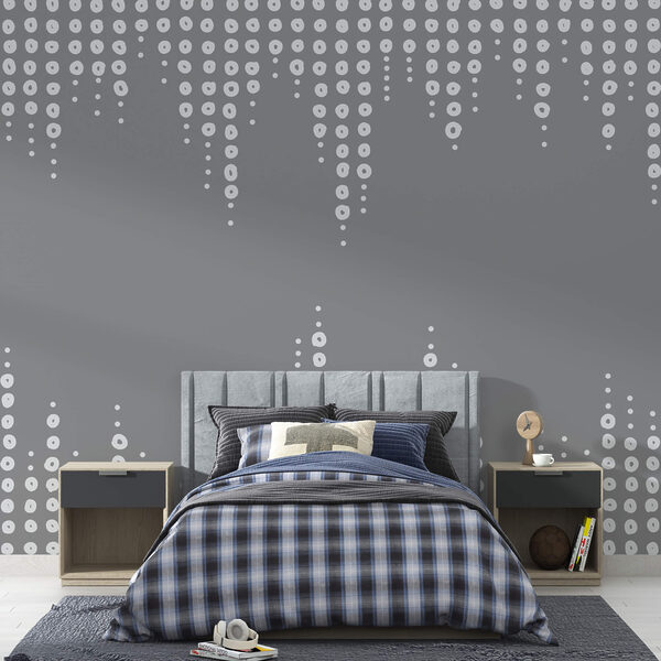 Wall murals Wall murals Grey and white background with dots (SKU: t00371)