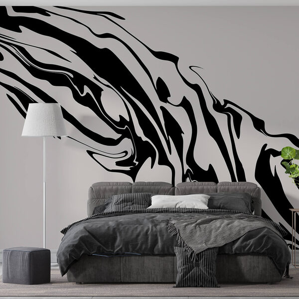 Wall murals Wall murals Black and white swirly pattern (SKU: t00375)
