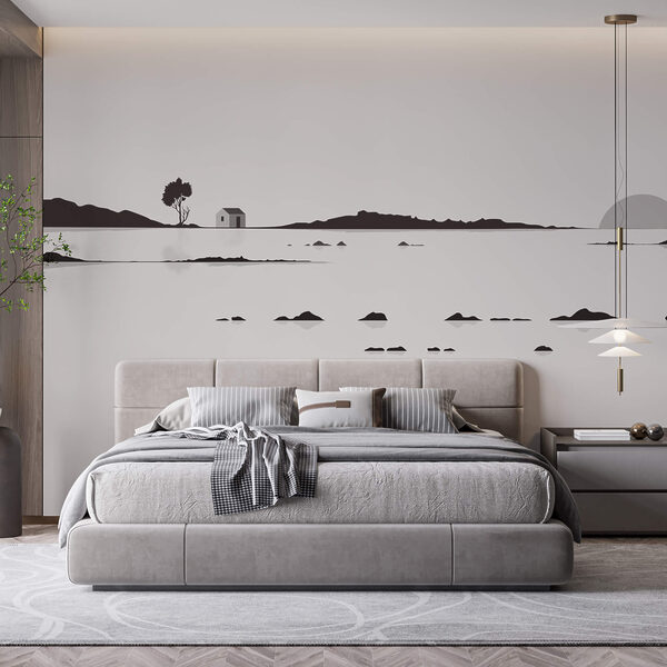 Wall murals Wall murals House in the middle of a lake (SKU: t00381)