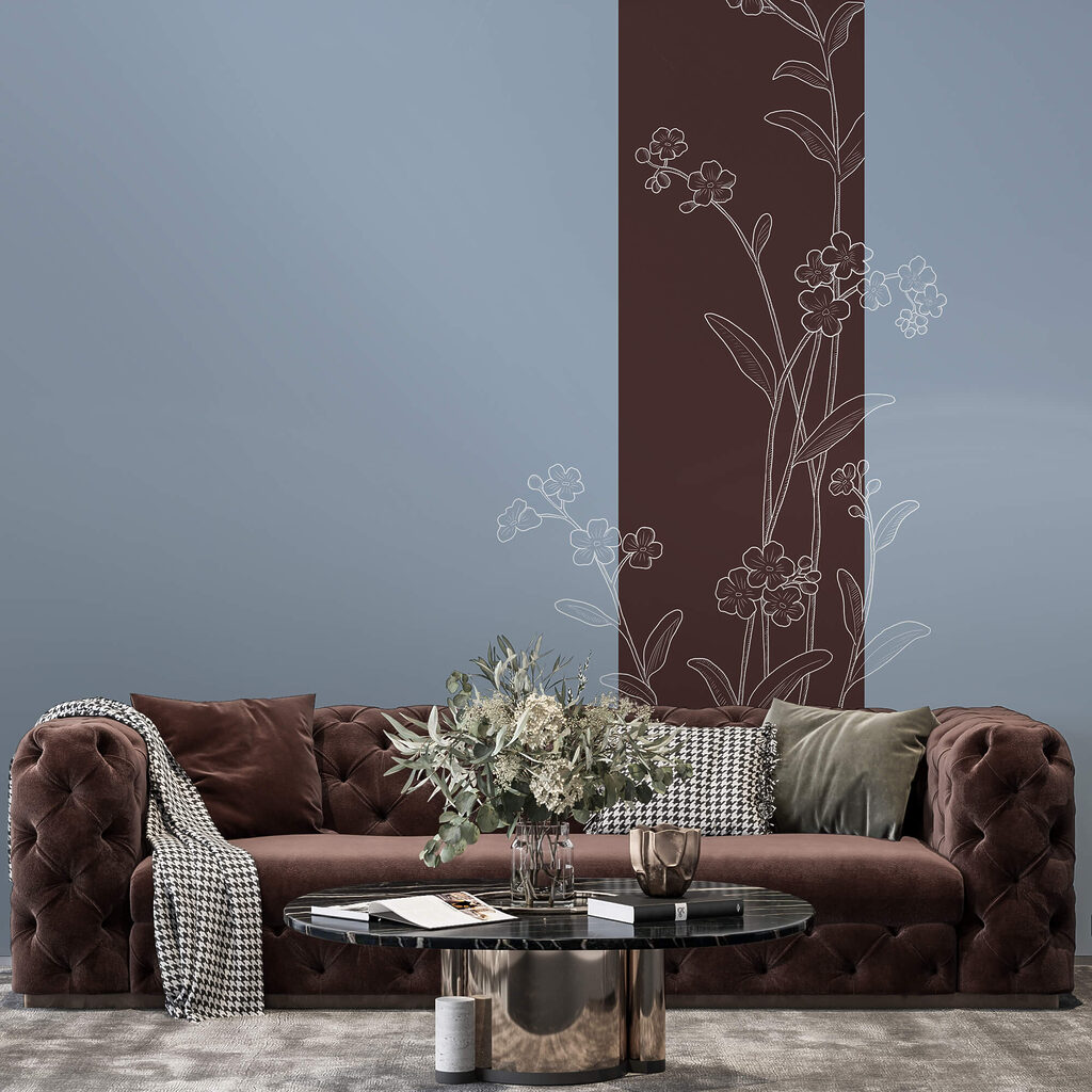 Elegant flowers on a two-tone background