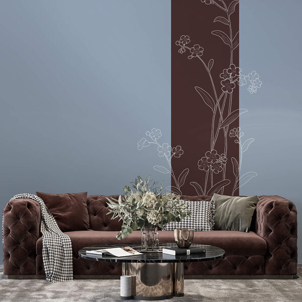 Elegant flowers on a two-tone background