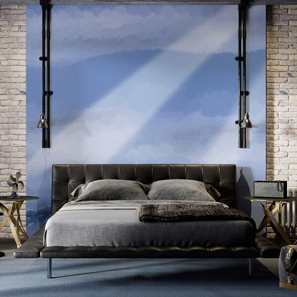 Clouds and light beams in the sky