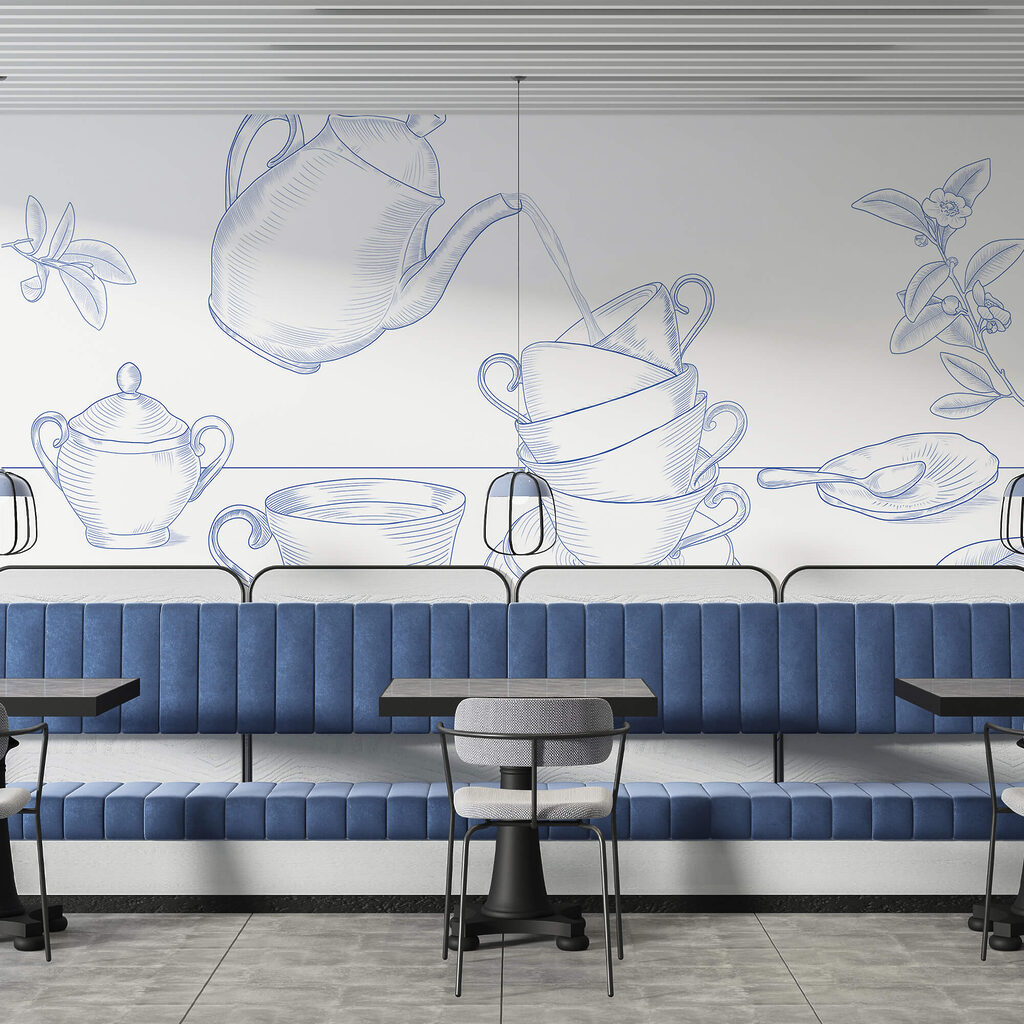 Teapot pouring into a stack of teacups Teapot pouring into a stack of teacups