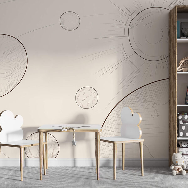 Drawing of the sun and earth