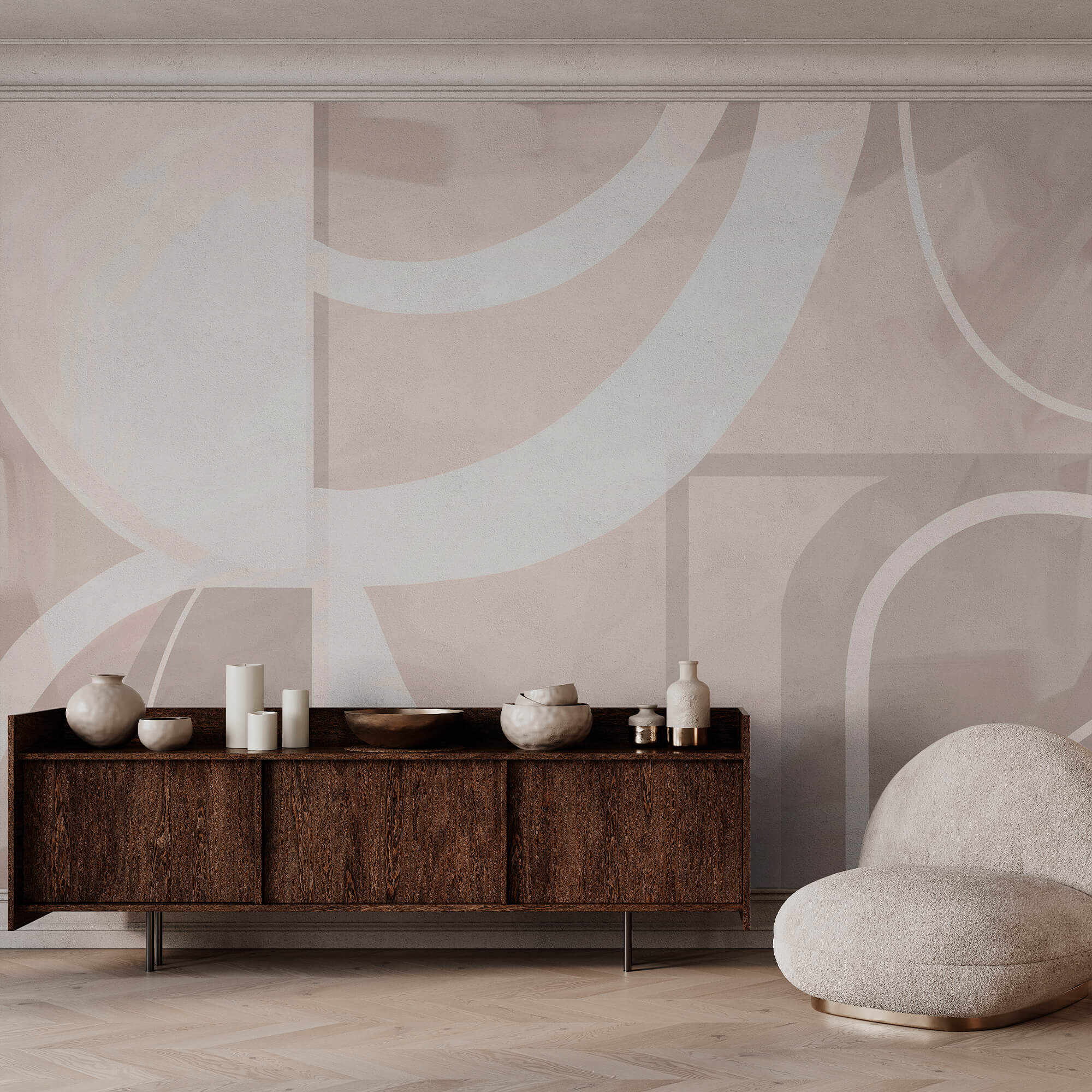 Abstract shapes in soft pastel colors