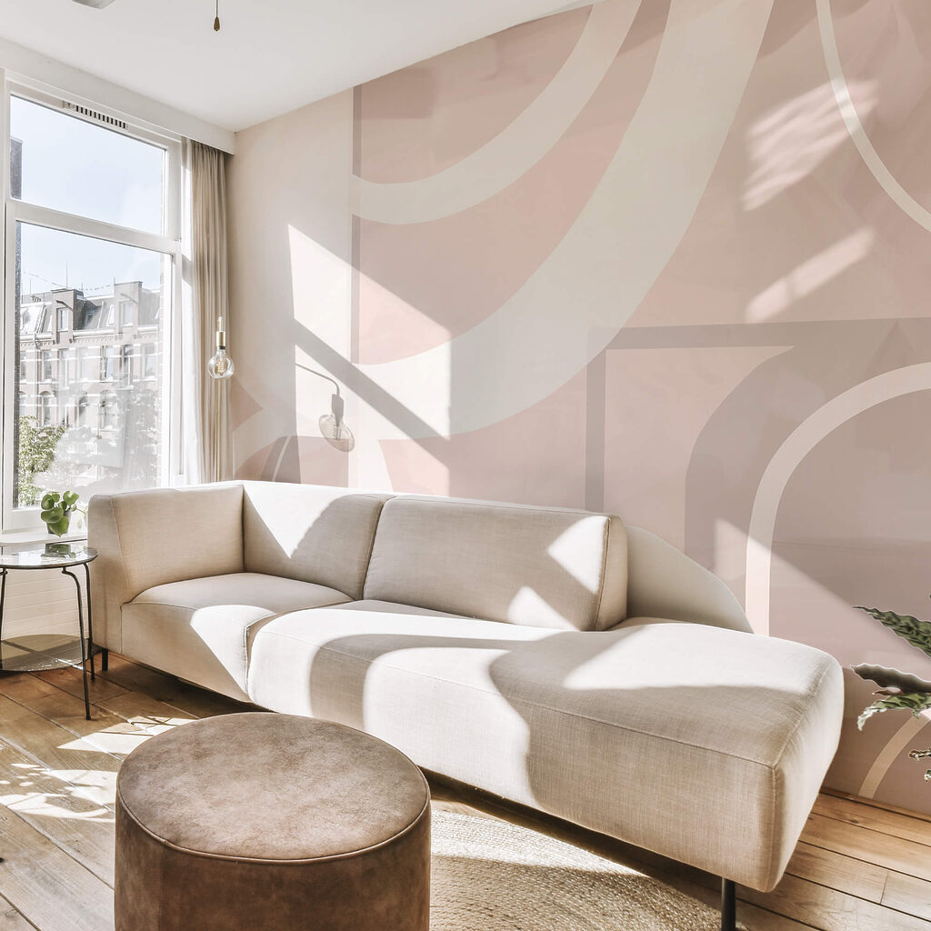 Abstract shapes in soft pastel colors