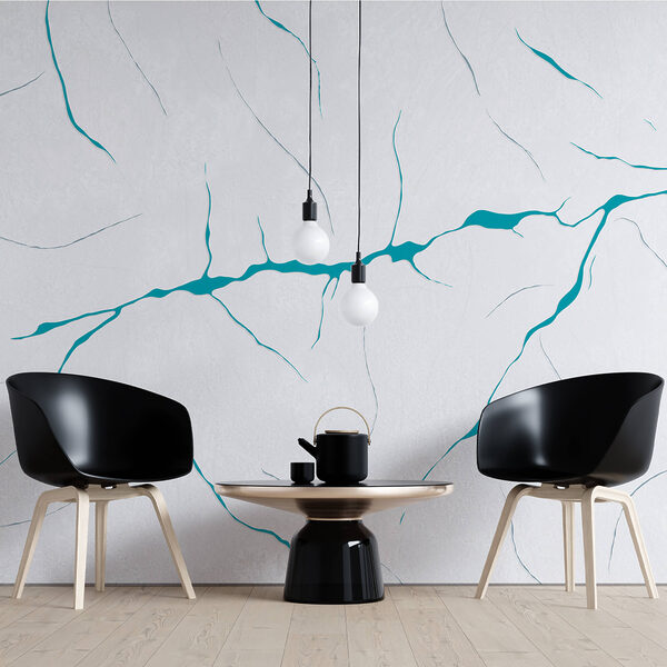 Wall murals Wall murals Blue lines on a white surface (SKU: t00426)