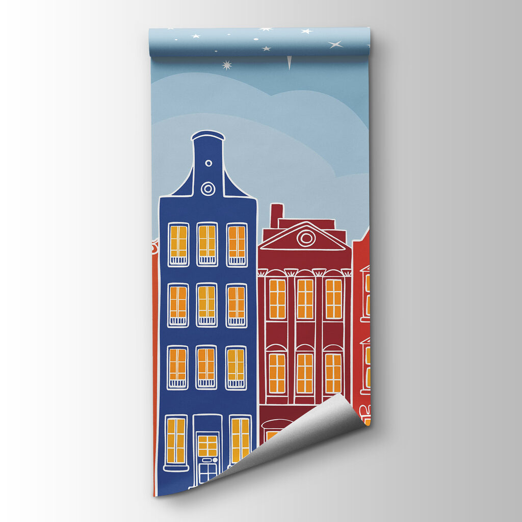 Row of colorful buildings