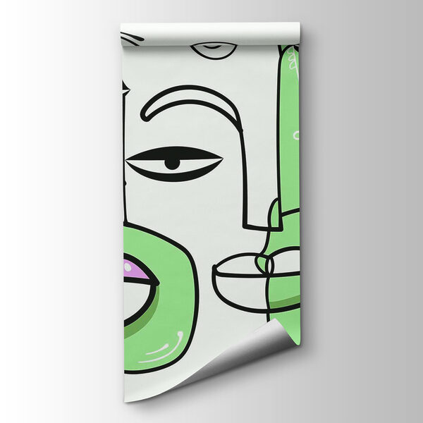 Drawing of faces and lips