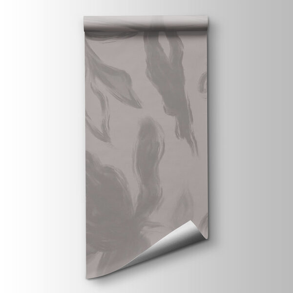 Grey and white background with flowers