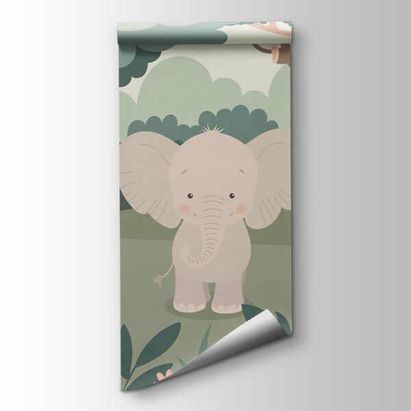 Cartoon of animals in a forest