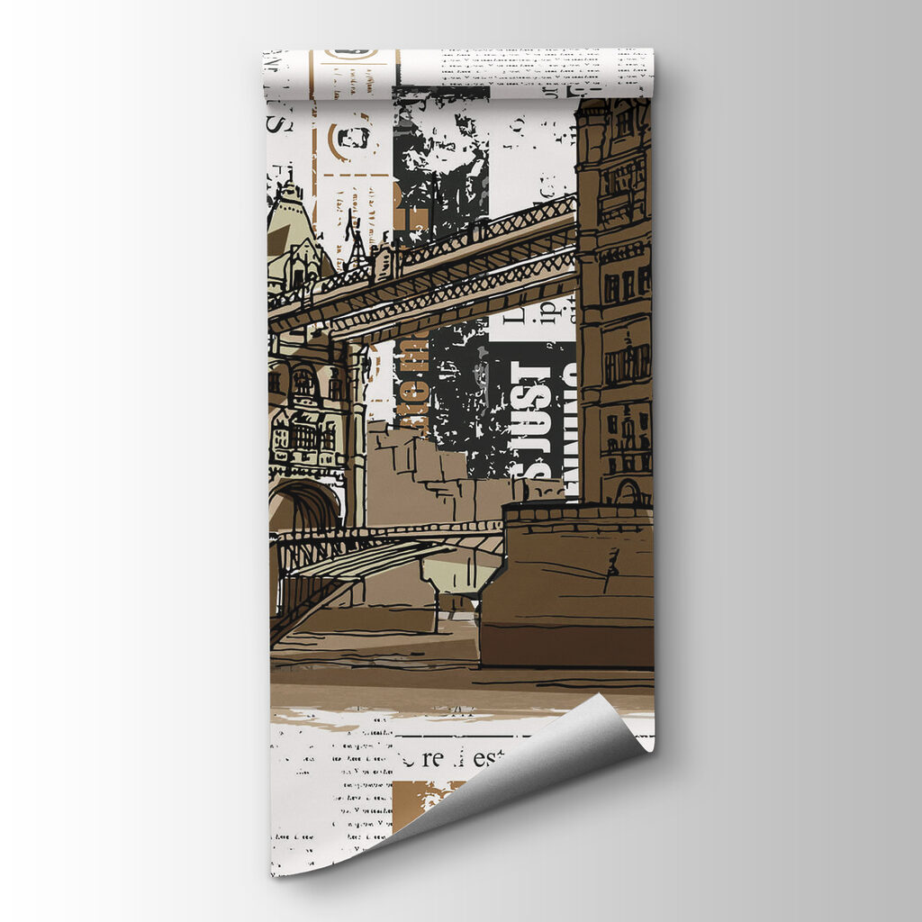 Drawing of a bridge over a river