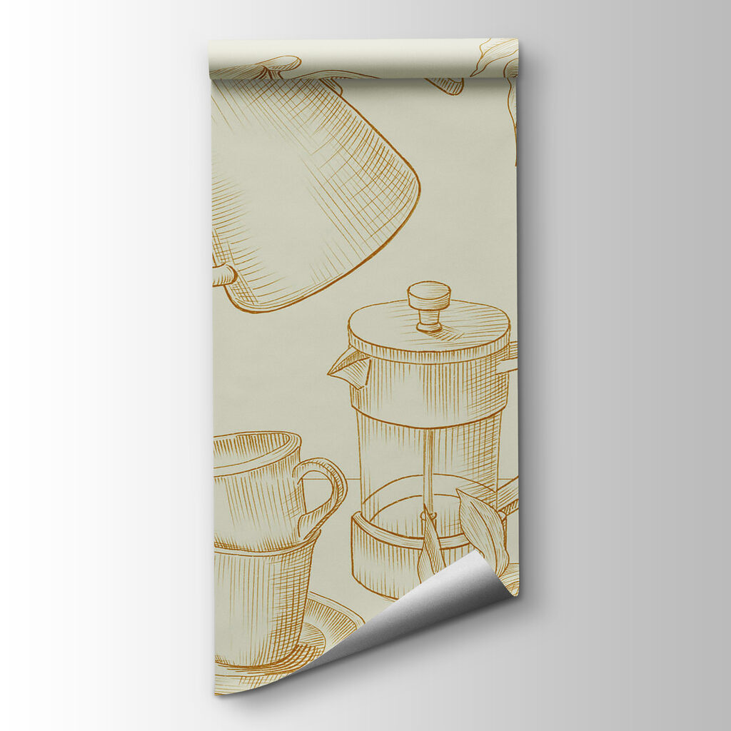 Drawing of coffee brewing Drawing of coffee brewing