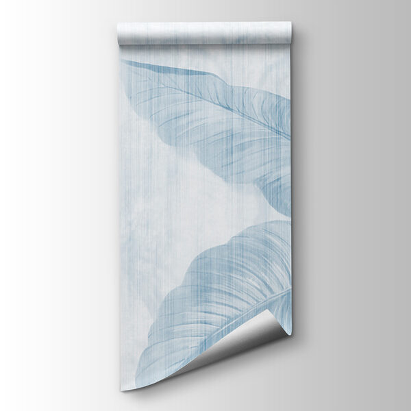 Soft blue leaves on serene background Soft blue leaves on serene background