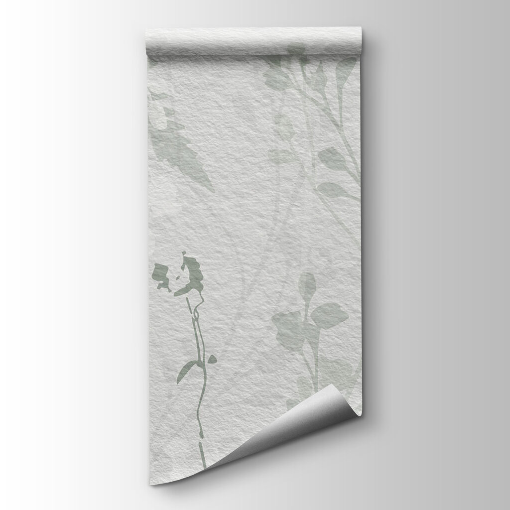 White wall with green leaves